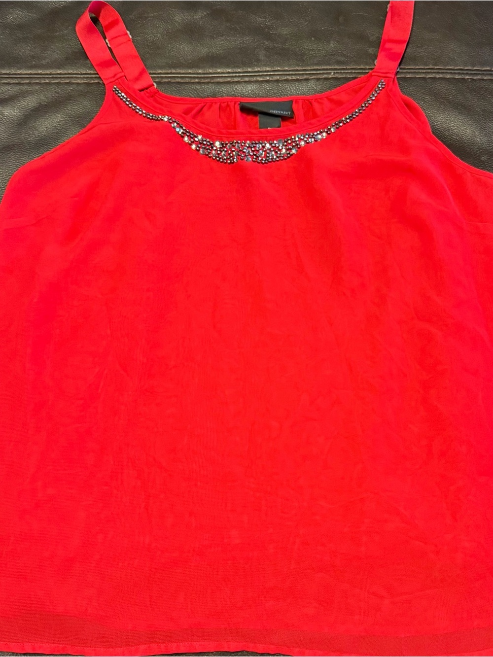**PLUS SIZE SALE ***Lane Bryant Red Beaded Neckline Camisole